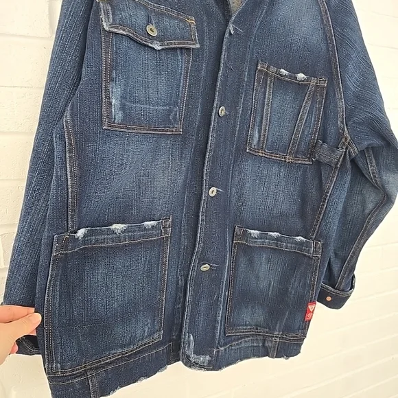 Guess Men's Cotton Jacket Size L Made In Mexico - Picture 6 of 12